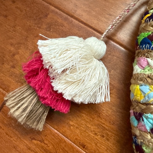 Antik Kraft Jute Tassel Woven Boho Clutch Purse - Picture 2 of 5